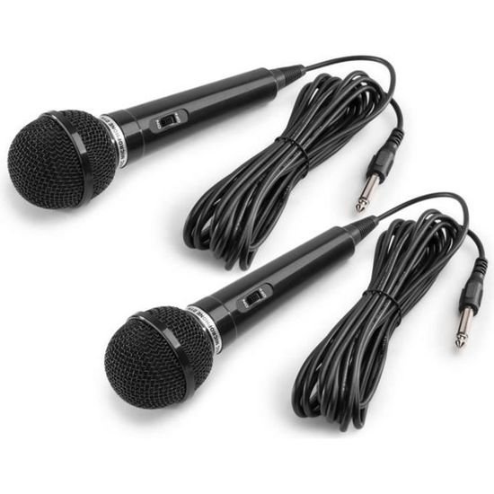 Fenton DM100 - 2 x Microphones filaires avec cordon de 3 mètres, idéal chant et discours