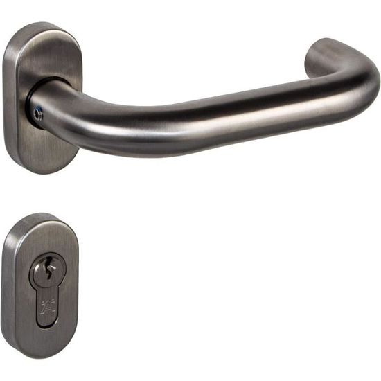 Jeu de poignées de porte / croix / acier - Buster and punch - Maison Caldeira