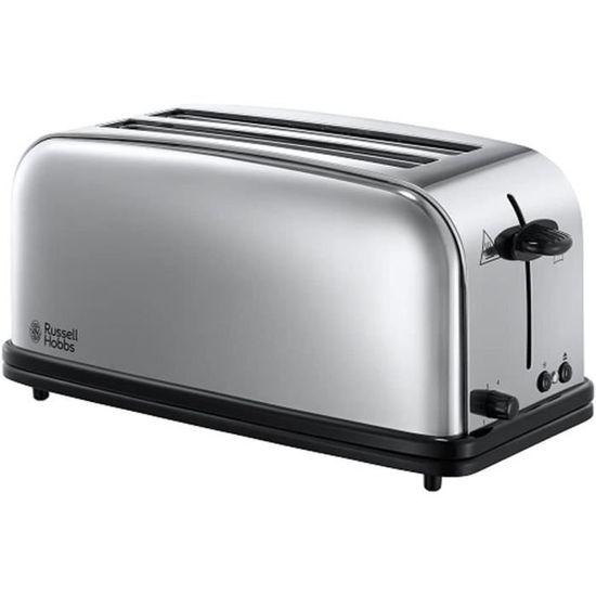 Grille-pain Russell Hobbs Victory - 2 longues fentes - Chauffe viennoiserie - 1600W - Inox Brillant