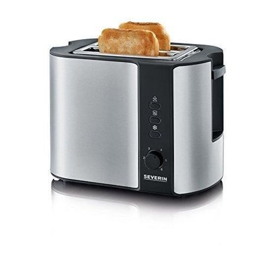 SEVERIN Grille-Pain Automatique 850W - Toaster 2 Fentes Inox Avec Fonctions Décongélation Et Réchauffage - AT 2514