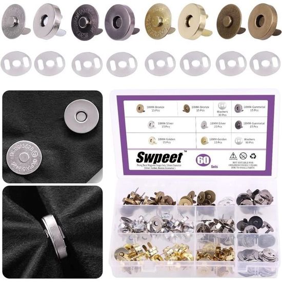 Œillets Et Rondelles En Fer - Lot De 14, Diamètre Intérieur 40 Mm, Finition Argenté - Pour Cuir, Toile, Sacs, Travaux Manuels - 4
