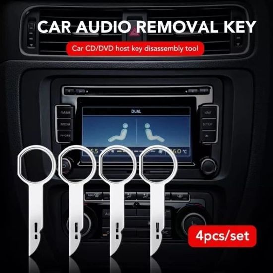 4 clefs extraction autoradio démontage Audi vw seat skoda ford