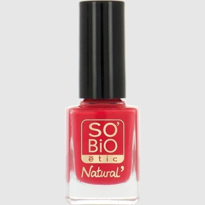 SO'BiO ETIC Vernis à ongles à l'huile de ricin Bio - Rouge coquelicot - 10 ml