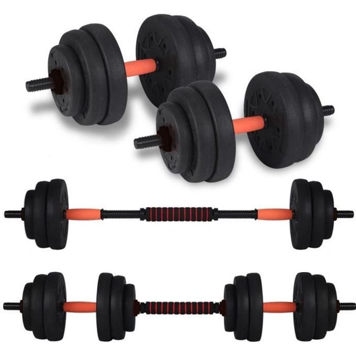 Fihero Haltère Fitness Set Weight Lifting Fitness Training Home Librement combinés Détachable 40kg
