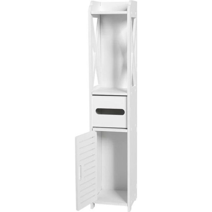 Cabinet de plancher de salle de bains-Blanc