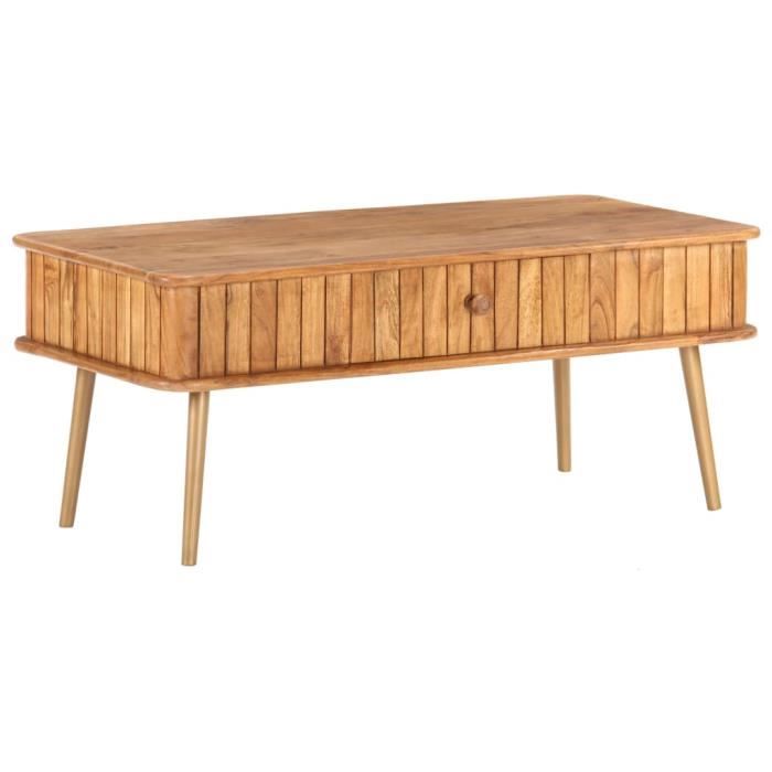 LANG Table basse 100x50x40 cm Bois d'acacia massif