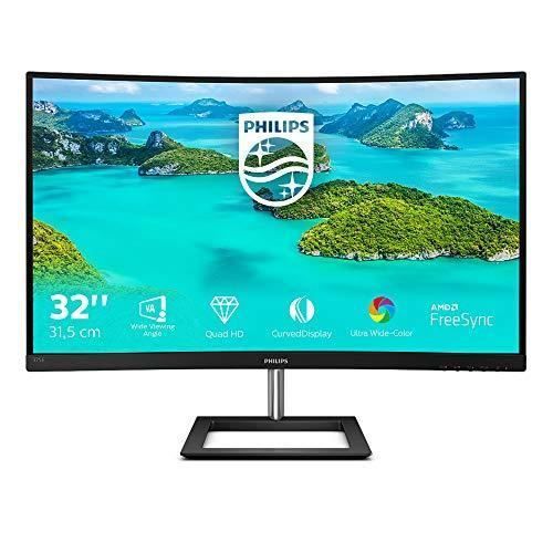 Philips Écran Gaming incurvé 325E1C 80 cm (32 Pouces) (HDMI, DisplayPort, 2560x1440, 75 Hz, Temps de réponse de 4 ms, FreeSync) Noir
