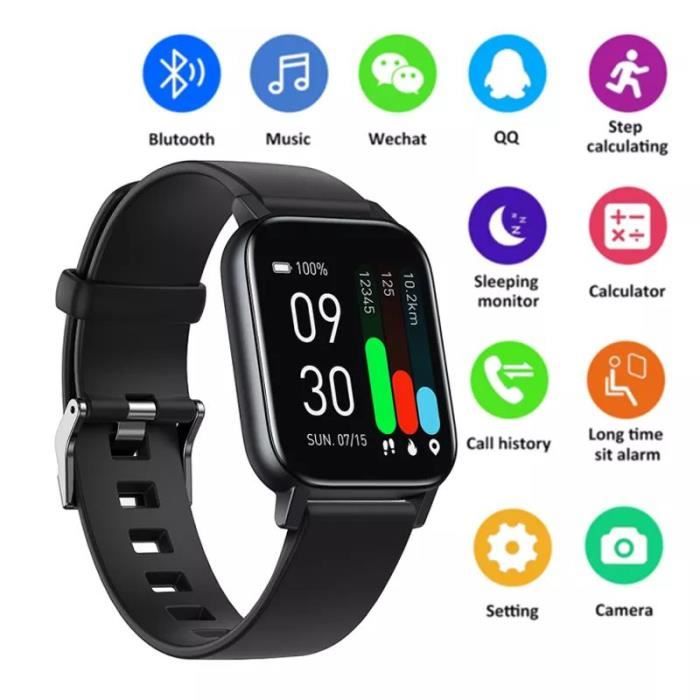 Montre Connectée Homme Femme 2021 Montre Sport Smartwatch Intelligente IP68 Tactile Podometre Moniteur de Sommeil Cardiaque GPS