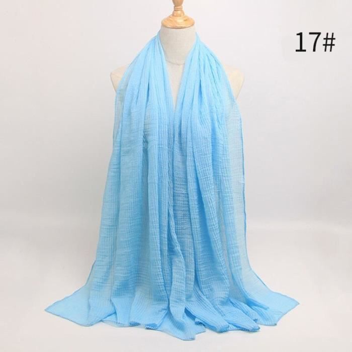 Foulard hijab en coton froissé, écharpe douce, écharpe chaude, écharpe chaude, châle, 25 couleurs, Design hiver, tendanc DY5173