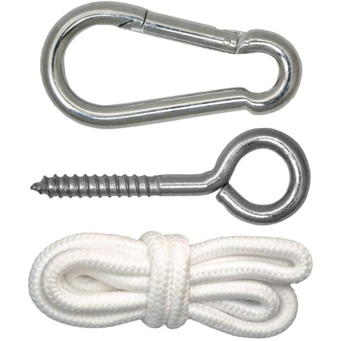 Kit de Fixation pour Fauteuil Suspendu Kit pour accrocher Chaise hamac balancelle à pendre Métal Robuste INCL Cord410