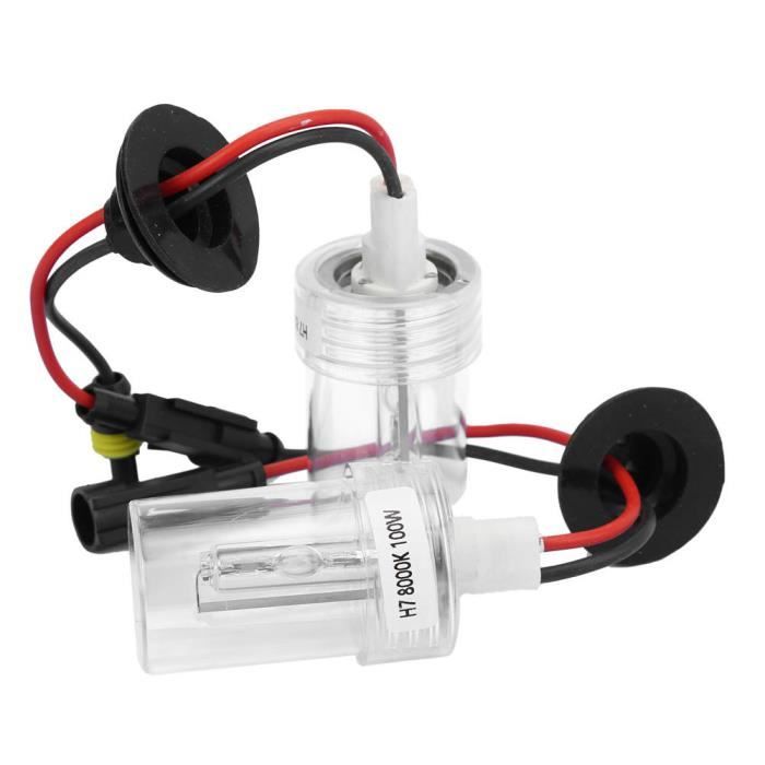 VBESTLIFE Ampoules de phare 2 pièces Auto phare ampoule phare xénon HID 100W 8000K H7 prise pour véhicules 12V
