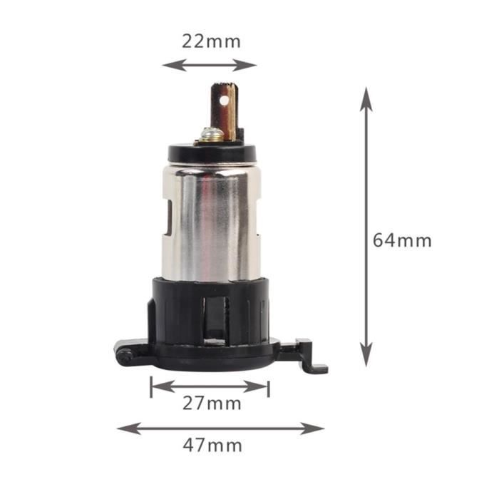 Chargeur de batterie,Auto voiture 12V briquet prise prise de courant prise femelle avec housse étanche voiture moto - Type Black