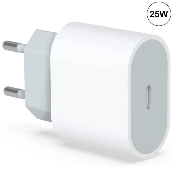 Chargeur Rapide 25W USB-C Blanc pour Xiaomi Redmi A1+ et A1
