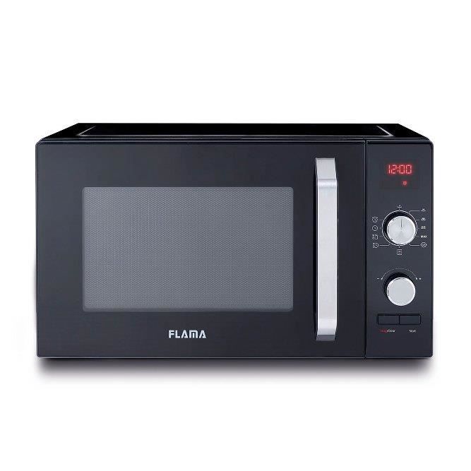 Micro-ondes Flama Noir 1837FL, 800W, 23L de capacité, 9 programmes automatiques, contrôle numérique, intérieur anti-adhésif