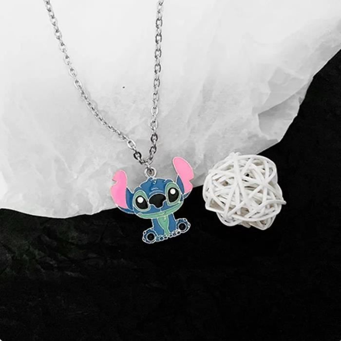 Collier stitch kawaii pendentif argenté bijoux fantaisies femme enfant cadeau lilo