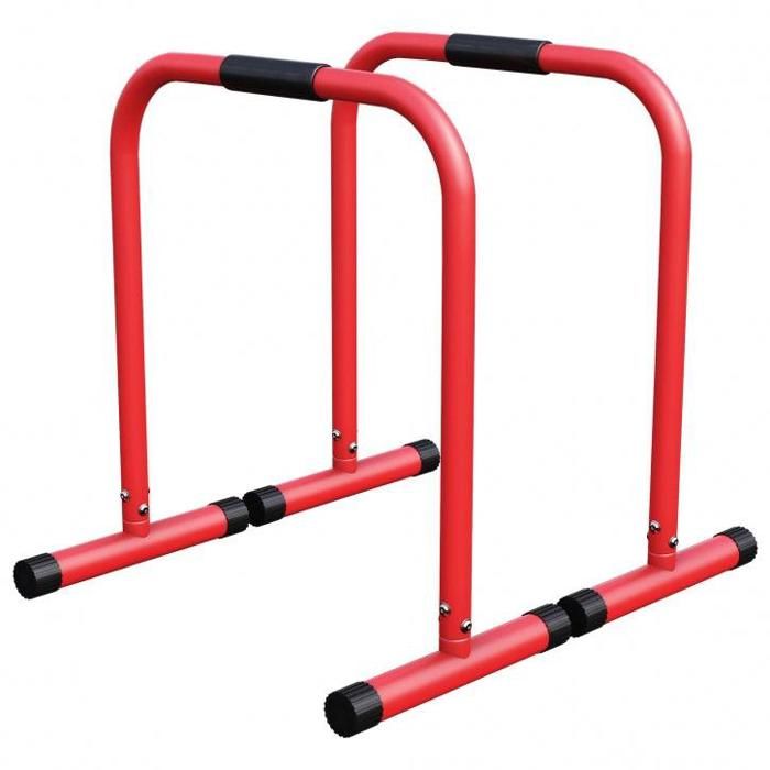 Barres parallèles Gorilla Sports - Hauteur: 73 cm - Coloris : Rouge