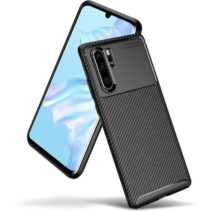 Coque Huawei P30 Pro Fibre de Carbone – Coque Anti-Choc – Design Fin et élégant – Compatible Chargement sans Fil – Noire