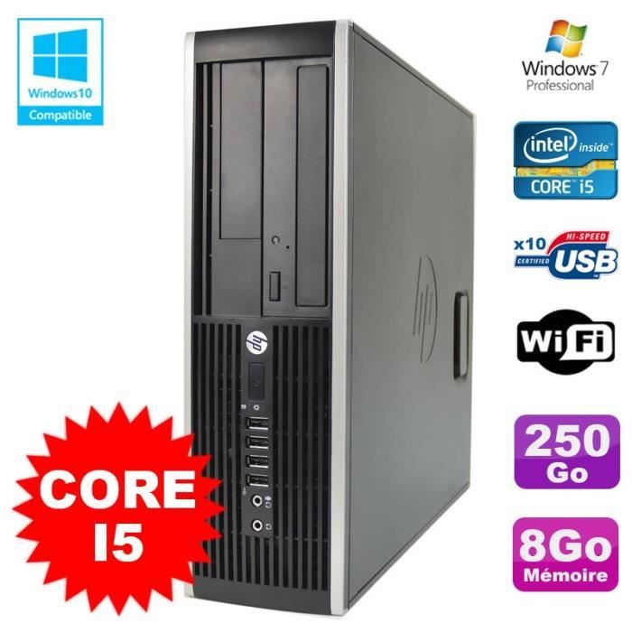 PC HP Elite 8200 SFF Intel Core I5 3.1GHz 8Go Disque 250Go DVD WIFI W7