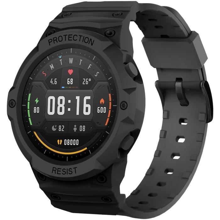 Compatible avec bracelet Xiaomi Mi Watch, Bracelet de Remplacement avec Coque, Coque Robuste avec Bande de Sangle,Noir