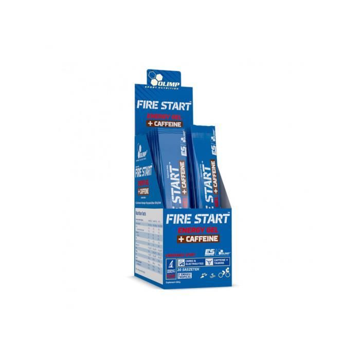 Fire Start Energy Gel + Caffeine (20 x 36g)| Gels énergétiques & Shooters|Tropical|Olimp Sport Nutrition ropical