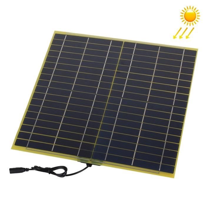 Panneau solaire 15W 18V avec prise DC5521 Femelle et câble chargeur Batterie Auto