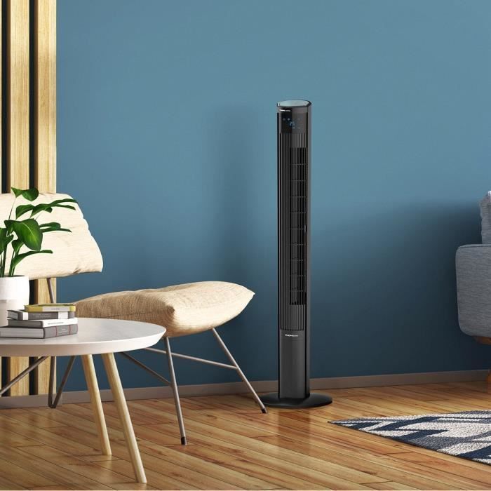 THOMSON Ventilateur colonne tactile - hauteur 116 cm - 3 vitesses - 3 modes - Noir
