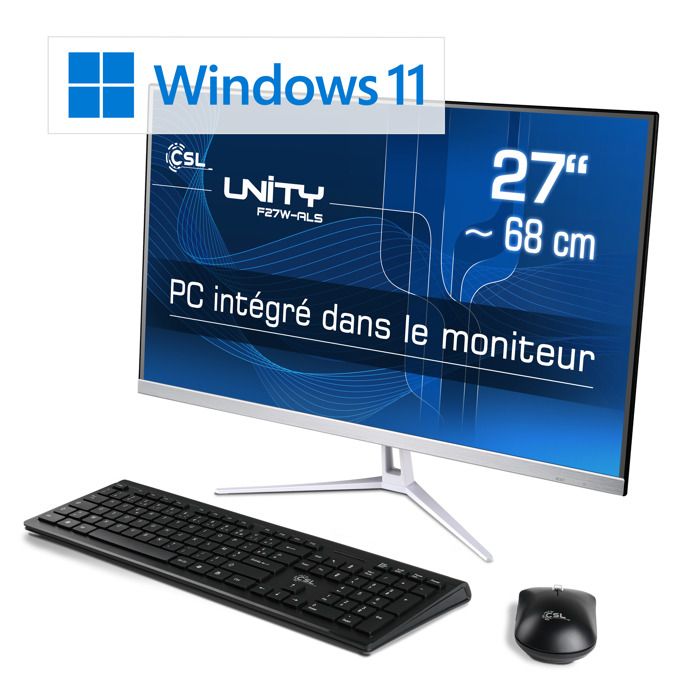 PC tout-en-un - CSL - Unity F27W-ALS - 27 pouces - 512 Go SSD - 8 Go RAM - Win 11 Pro