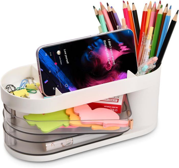 Réveil Décoratif En Forme De Violon - Avec Porte-stylo Et Support Partitions - Décoration Bureau Ou Salon - Pile Non Incluse