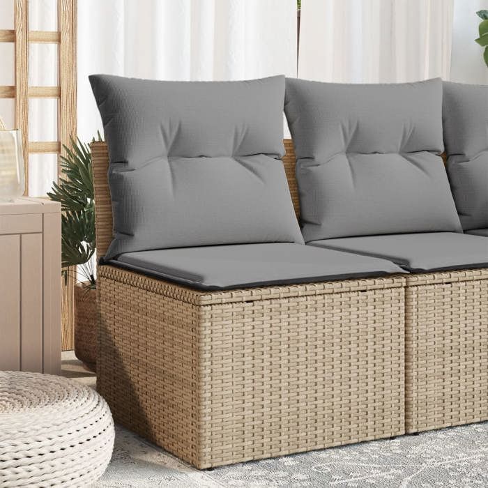 vidaXL Canapé de jardin sans accoudoirs coussins résine tressée canapé d'extérieur sièges de jardin siège de jardin 365926 - vue 2