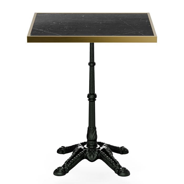Blumfeldt Patras Lux Table bistro plateau marbre 60 x 60 cm piètement fonte