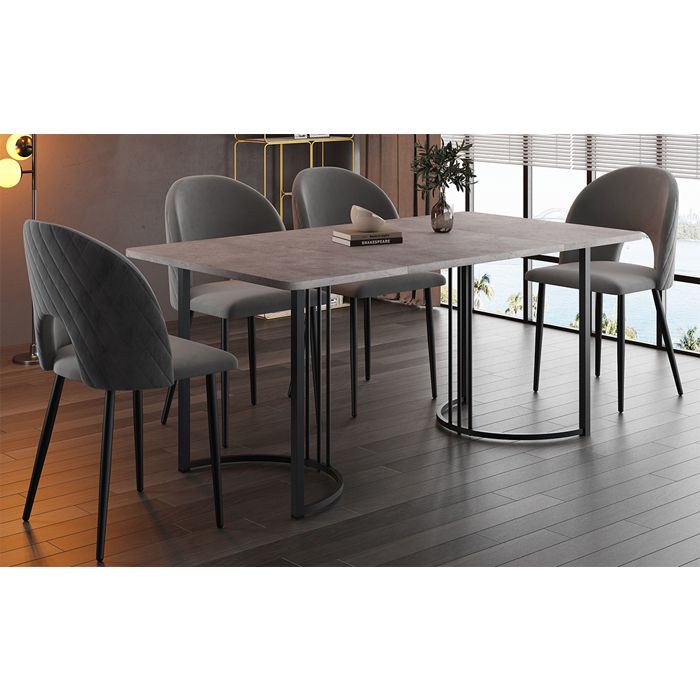 Groupe de salle à manger design moderne épaissi (set 140 × 80cm table à manger avec 4 chaises) ensemble de table de cuisine