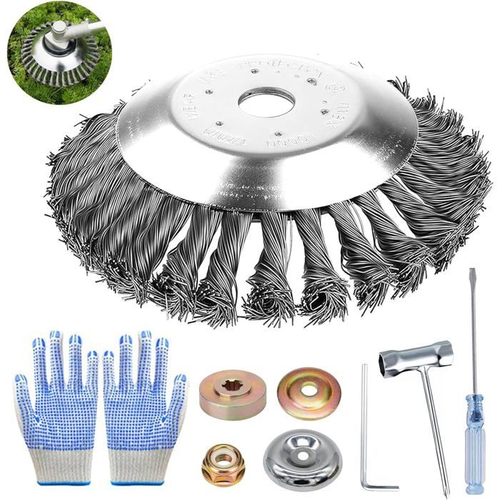 Tête De Brosse De Désherbage Avec Contre-écrou Pour Débroussailleuse