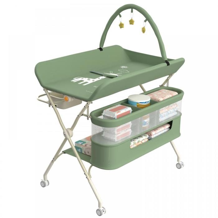 B.LIVEM Table à Langer Pliante 4 en 1 Meuble à Langer Hauteur Réglable Matelas à Langer Portable Jusquà 25 KG