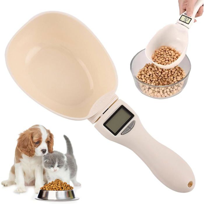 Cuillère à Mesurer Électronique avec Écran LCD Cuillère Numérique pour Chien et Chat Balance Précise pour Aliments