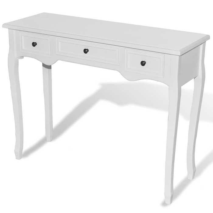 JILLS - Console Meuble - charge 20 kg - Table de console - VIDAXL - et coiffeuse avec 3 tiroirs Blanc OCT11272164