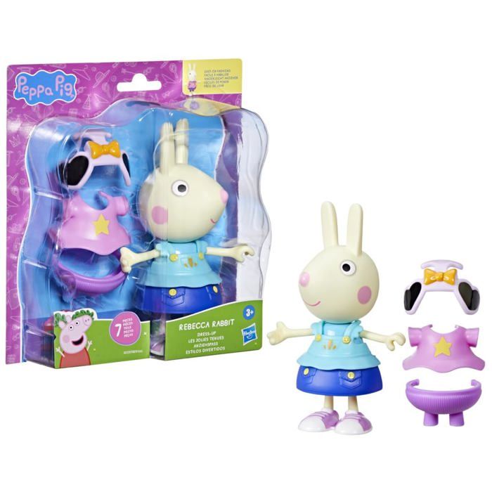 PEPPA PIG FIGURINE cochon Rebecca Rabbit 6,5 cm bleu Comansi Y99685 EUR 7,90 - FR