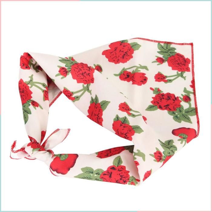 Cocosity Bandanas pour chiens Bandanas en coton doux pour chien Rose rouge écharpe Portable et pliable pour animalerie blouson L