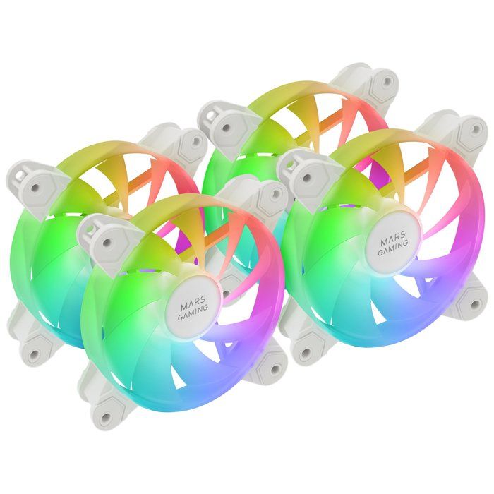 Kit 4x Ventilateurs 120 mm Mars Gaming MF ARGB Rainbow Double Connecteur 5 V 3 Broches - vue 3