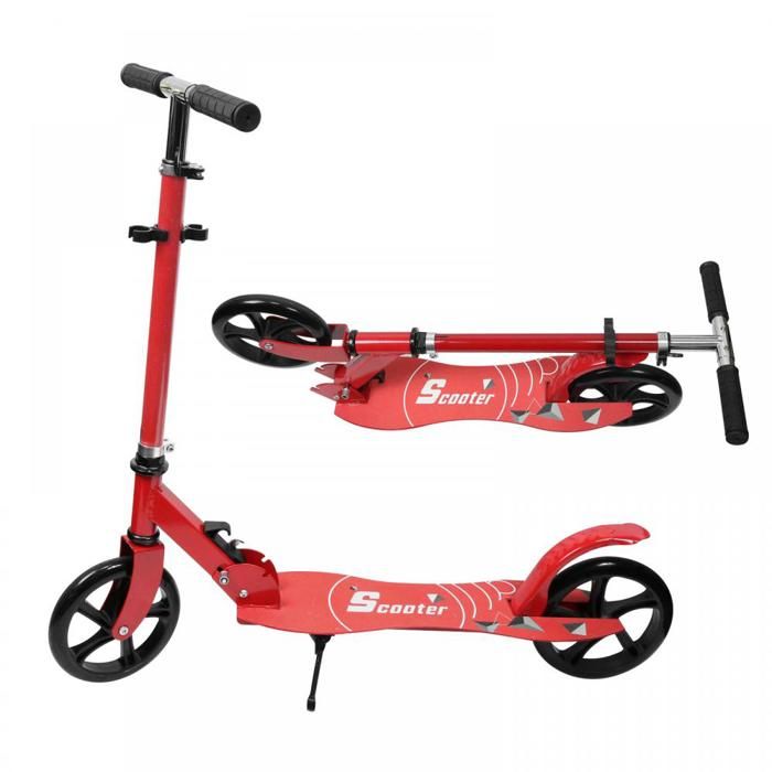 Trottinette Pliable Enfant Et Adulte – Aluminium, Frein Main, Roues PU 200mm, Hauteur Réglable 89-104cm, Charge 100kg