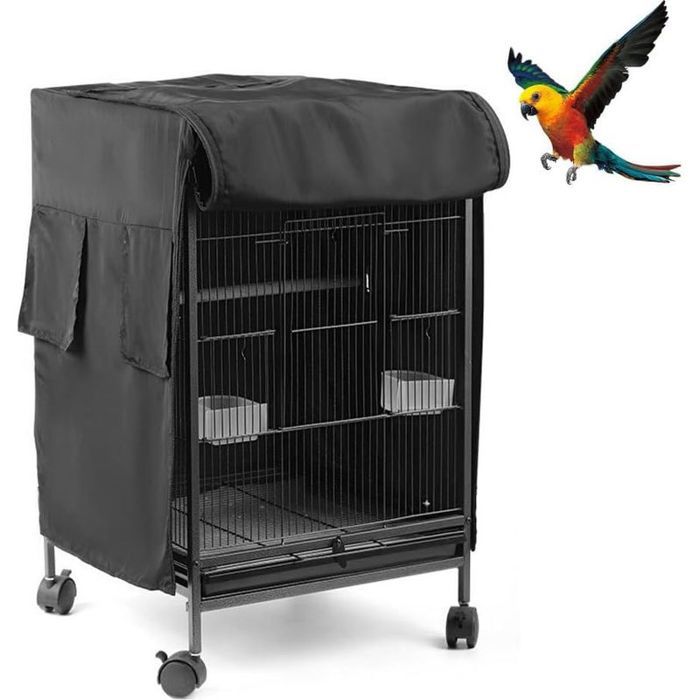 Housse de Cage à Oiseaux Protection Lavable pour Cage à Perroquet Couverture de Grillage à Oiseaux Coupe-Vent Pare-Solei