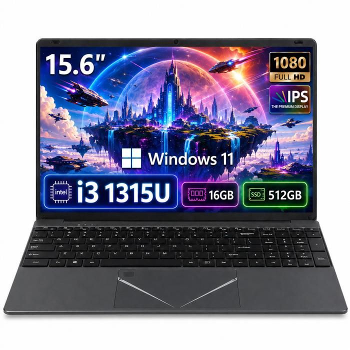 PC portable-15.6Intel I3-1315U16Go RAM DDR4 512Go SSDWindows 11PROWiFi5HDMI，Ordinateur Portable