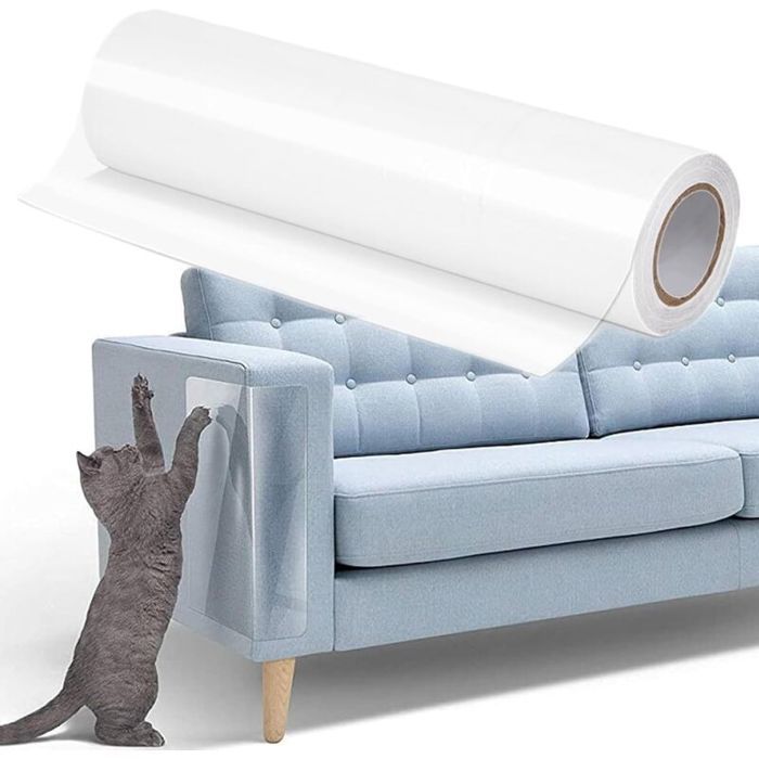 Film de protection anti rayures - PVC transparent non toxique Auto adhésif réutilisable - Canapé chaise table - 30 x 500 cm