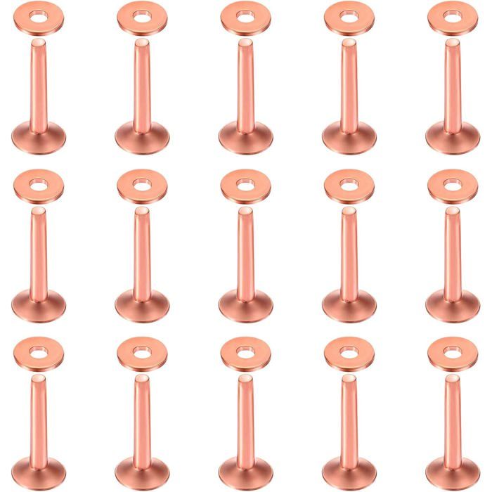 Kit de rivets en cuivre pour maroquinerie - AURUMAREPL - 50 pièces - Rivets 10 x 3 3 x 19 mm - Bavures en cuivre