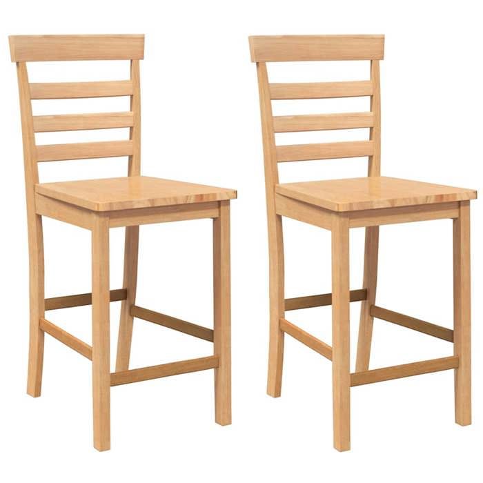 NEW Tabouret de Cuisine - vidaXL - Tabourets de bar 2 pcs naturel bois massif dhévéa{41x49x96 cm} 554840