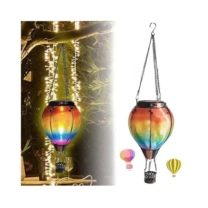 Montgolfière Lanterne Solaire Exterieur Lanternes Solaires à Suspendre Lampe Solaire Décorative pour lextérieur pour Pelouse