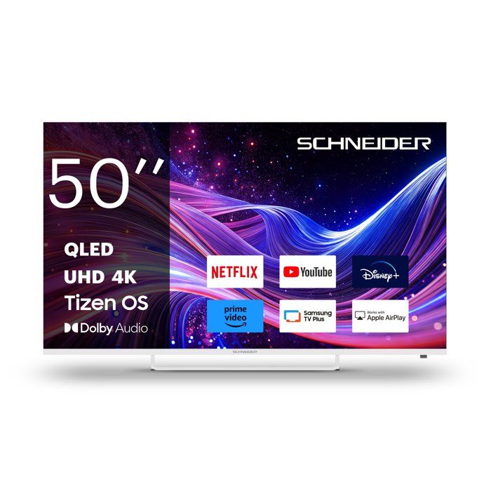 SCHNEIDER 50A1TW TV QLED 4K UHD 50(126cm) Tizen OS 3840 x 2160 pix HDMIx3 USBx2 Dolby audio