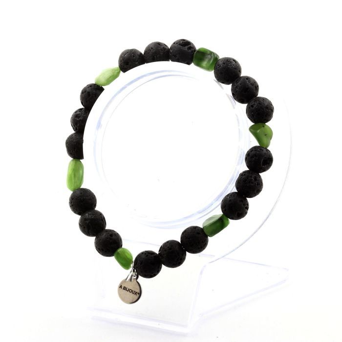 Bracelet Perles Jade néphrite de Sibérie (Russie). Fabriqué en France. Taille p Bracelet Perles Jade néphrite de Sibérie (Russie). Fabriqué en France. Taille p