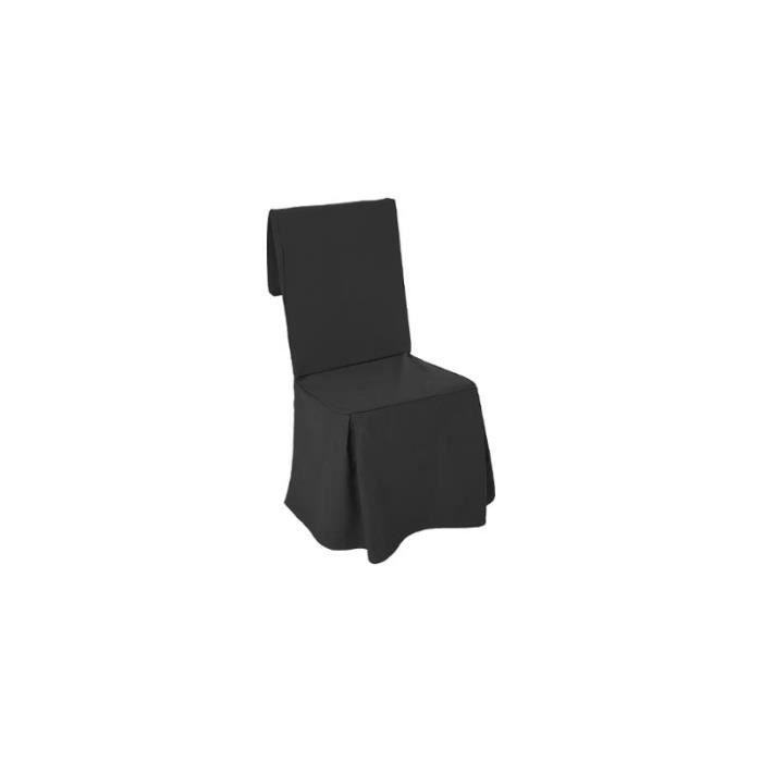 Housse De Chaise H 130 Cm 100 Coton Noir Cdiscount Maison