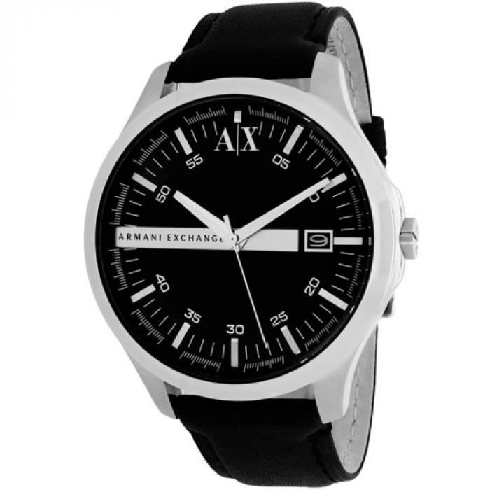 Armani exchange black and silver watch sale