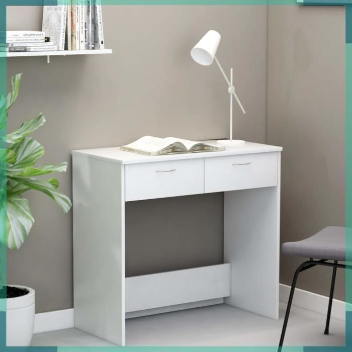 Bureau Blanc 80x40x75 cm Bois dingénierie-FHE801355